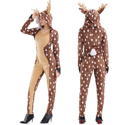 Adult Sika Deer Kigurumi Onesies Christmas Halloween Animal Costumes
