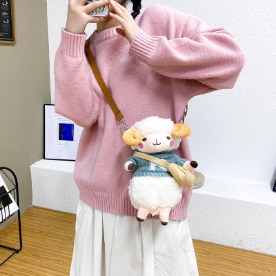 Cute Sweater Lamb Cartoon Plush Cross-Body Bag