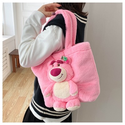 Cute Lotso Bear Funny Cute Cartoon Plush Shoulder Handbag