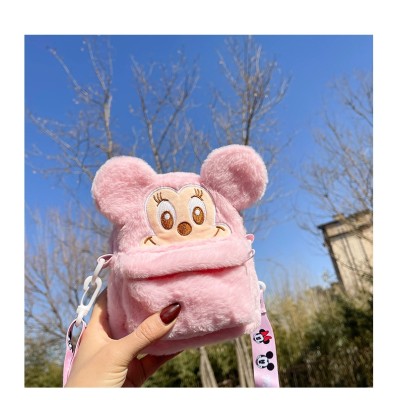 Pink Minnie Mouse Cute Cartoon Plush Shoulder Bag