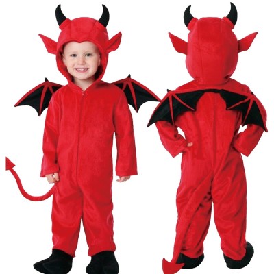 Little Devil Red Bat Onesie Halloween Animal Kigurumi Costume For Kids