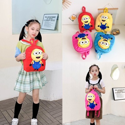 Cartoon Minions Plush Large Capacity Backpack For Kids