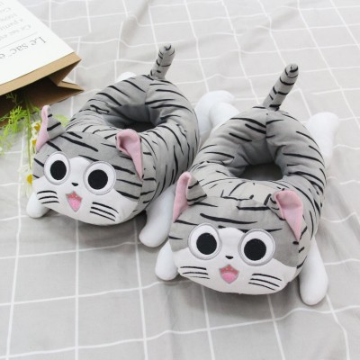 Cheese Cat Plush Stuffed Indoor Couple Slippers Shoes