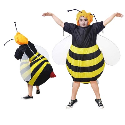 Funny Inflatable Honey Bee Costume Blow Up Halloween Party Outfit  For Adult