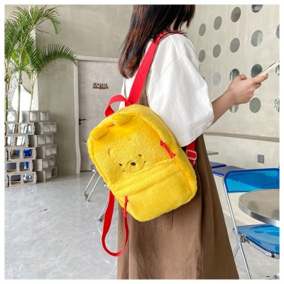 Winnie the Pooh Bear Cartoon Large Capacity Plush Backpack