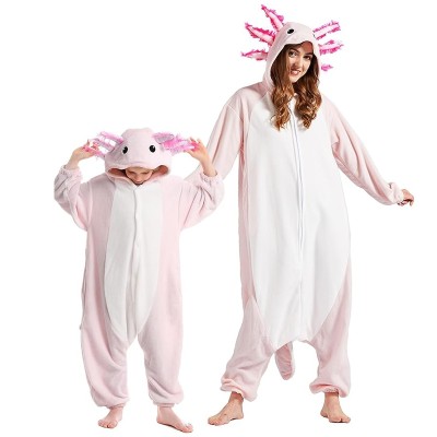 Pink Axolotl Onesie Parent-Child Pajamas For Family Matching Halloween Costumes
