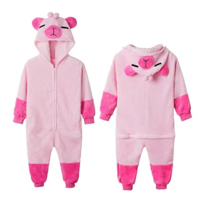 Pink Capybara Onesie Pajamas Kigurumi For Adults Halloween Cartoon Costumes