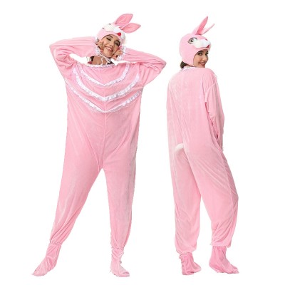 Pink Rabbit Onesies Kigurumi For Adults Halloween Animal Costumes