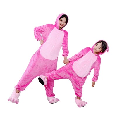 Pink Stitch Kigurumi Onesies For Family Matching Halloween Cartoon Costumes