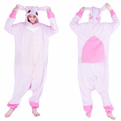 Adult New 3D Cartoon Pink Stitch Angle Onesie Kigurumi Pajama Costume