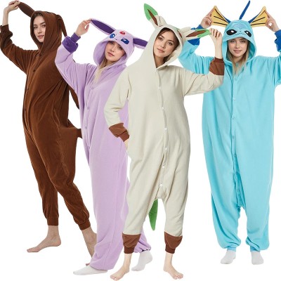 Pokemon Eevee Espeon Vaporeon Leafeon Kigurumi Onesie For Halloween Adults Group Costumes