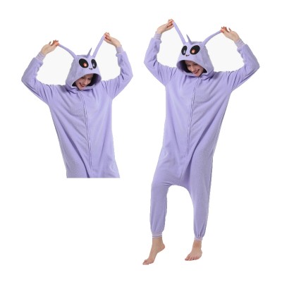 Halloween Cartoon Light Purle Alien Onesie Kigurumi Pajama Costume For Adult