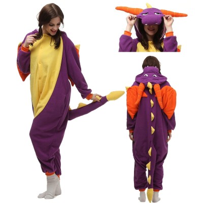 Purple Dragon Kigurumi Onesie Animal Pajamas For Adult