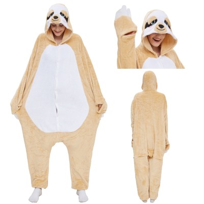 Adult Light Brown Sloth Kigurumi Onesie Animal Pajama Costume