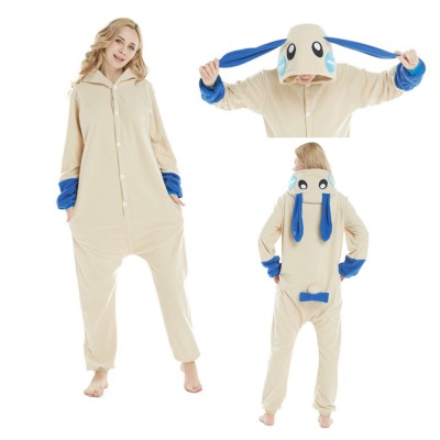 Minus Sign Blue Rabbit Kigurumi Onesie Animal Pajama Costume For Women & Man