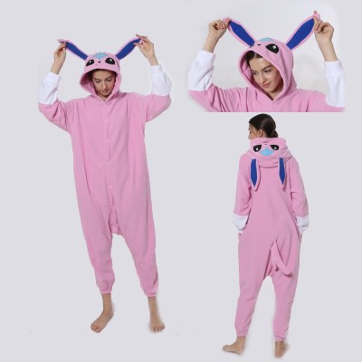 Pokemon Eevee Pink Kigurumi  Pajamas Onesie Adult Halloween Costume