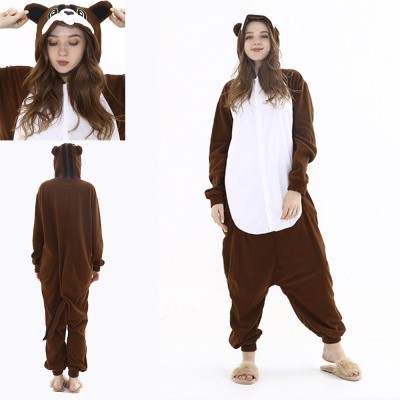 Brown Squirrel Kigurumi Onesie Pajamas Animal Costume For Women and Men