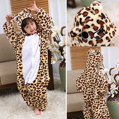 Leopard Bear Onesie Kigurumi Pajama Animal Costume For Kids