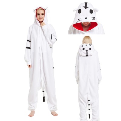 White Tiger Kigurumi Onesie Animal Pajama Costume For Adult