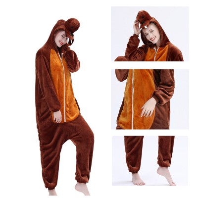 Brown Walrus Onesie Kigurumi Animal Pajama Costume For Adult  
