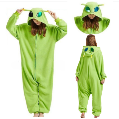 Adult Green Alien Onesie Pajamas Halloween Kigurumi Cosplay Costumes