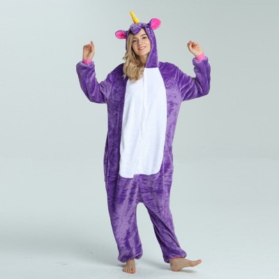 Unisex Kigurumi Purple Pegasus Onesies Animal Pajamas For Adults