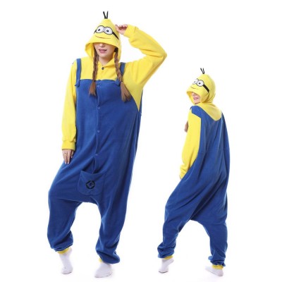 Cute Minions Onesie Pajama Winter Warm Costume For Adults