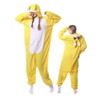 Yellow Rabbit Kigurumi Onesies Pajama For Adult