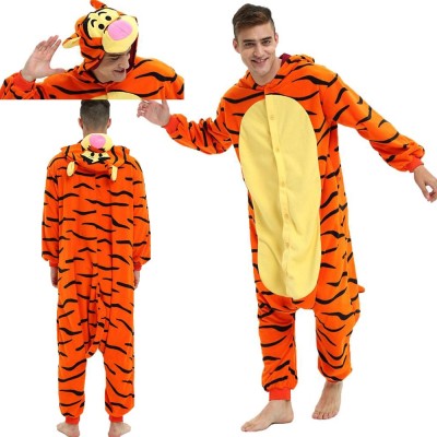 Orange Tiger Onesie Pajamas Animal Kigurumi