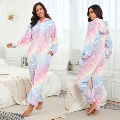 Halloween Adult Luminous Rainbow Pegasus Onesie Kigurumi Pajamas Costume