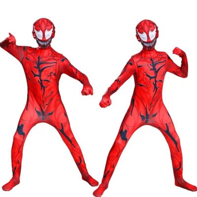 Venom 2 Let There Be Carnage Red Symbiote Jumpsuit For Kids Halloween Cosplay Costumes