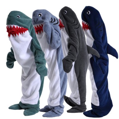 Funny Shark Wearable Blanket Sleeping Bag For Family Matching Halloween Costumes