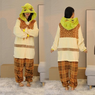 New Arrival Cartoon Shrek Onesie Kigurumi Pajama Costume For Adult Halloween