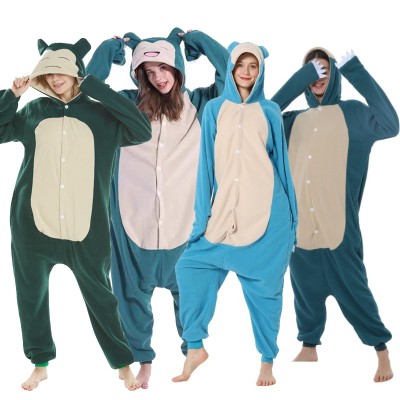 Multi Color Snorlax Onesie Pokemon Kigurumi For Halloween Adults Group Costumes 