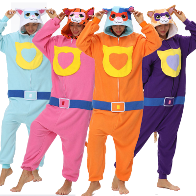 Cartoon Super Kitties Group Ginny Sparks Buddy Bitsy Onesie Kigurumi Pajamas