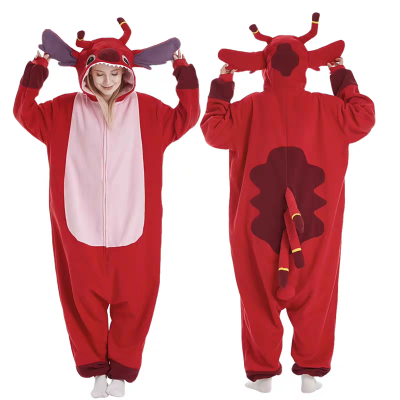 Red Stitch Leroy Onesie Kugurimi For Adult Halloween Pajama Costumes