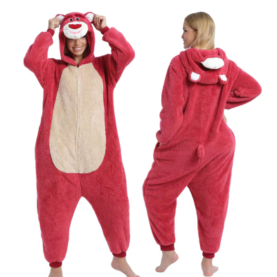 Lotso Bear Onesie Pajama Halloween Cosplay  Kigurumi For Adults