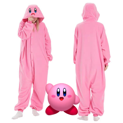 Kirby Onesie Pajama Kugurimi Cartoon Cosplay  Costume For Adults