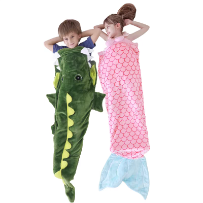 Crocodile Soft Flannel Sleeping Bag For Kids