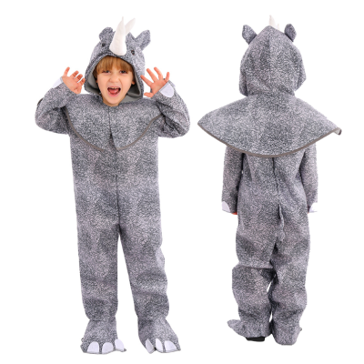Rhinoceros Cosaplay Onesie Kugurumi Pajama Halloween Cos Coustume For Kids