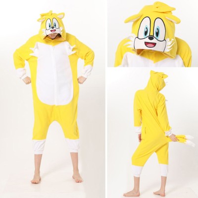 Yellow Hedgehog Kigurumi Onesie Pajamas For Adults Halloween Costumes