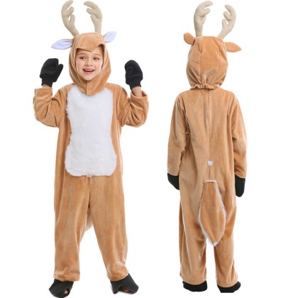 Kids Cute Deer Kigurumi Onesies Christmas Halloween Animal Cosplay  Pajama Sets