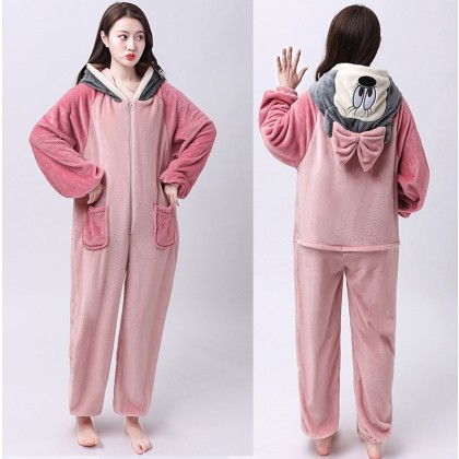 Pink Minnie Mouse Casual Onesies Pajama Halloween Christmas Costumes For Adults