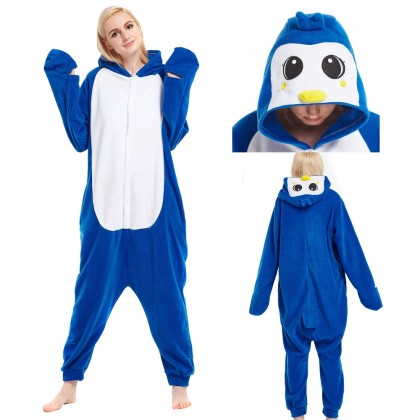 Blue Penguin Kigurumi Animal Onesie Pajamas