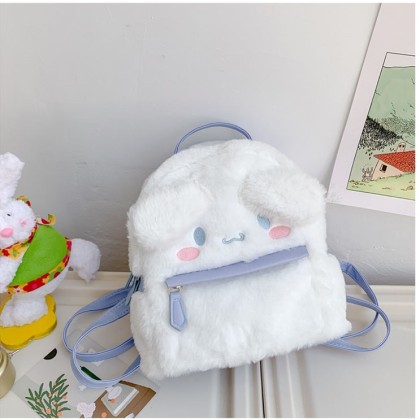 White Big Ears Animal Plush Cartoon Backpack For Kids and Teens