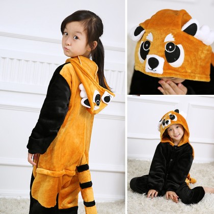 Raccoon Onesie Kigurumi Pajama Cartoon Animal Costume For Kids
