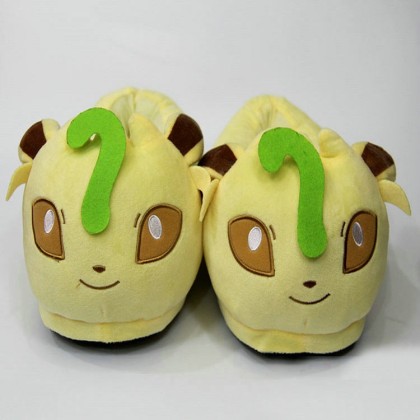 Pokemon Leafeon Plush Stuffed Indoor Leisure Slippers Shoes