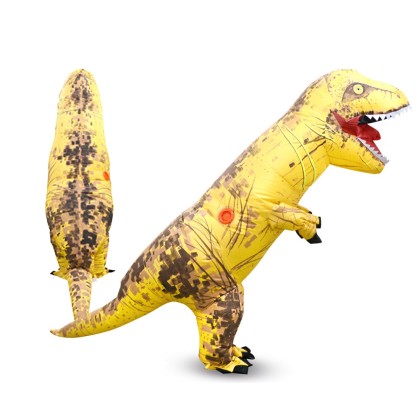  Inflatable Yellow Tyrannosaurus Costume Blow Up Dinosaur Halloween Costume