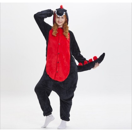 Black Dragon Kigurumi Onesie Cartoon Animal Pajama For Couples