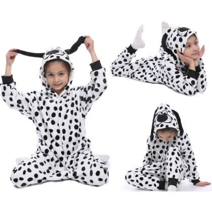 Spotty Dog Kigurumi Onesie Pajamas Animal Costume For Kids